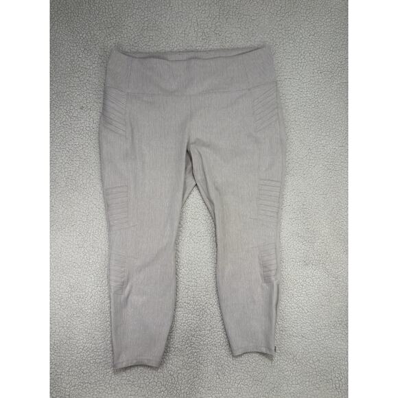 Athleta Womens Leggings Delancey Textured Moto Tight Beige Size 2X Plus Athletic - Picture 1 of 6